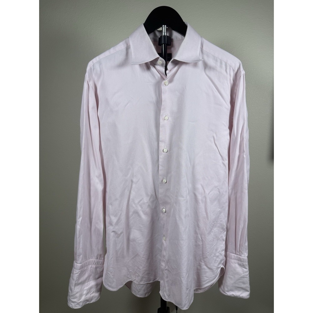 Ermenegildo Zegna Men's Pink Cotton Dress Shirt 16 Long Sleeve